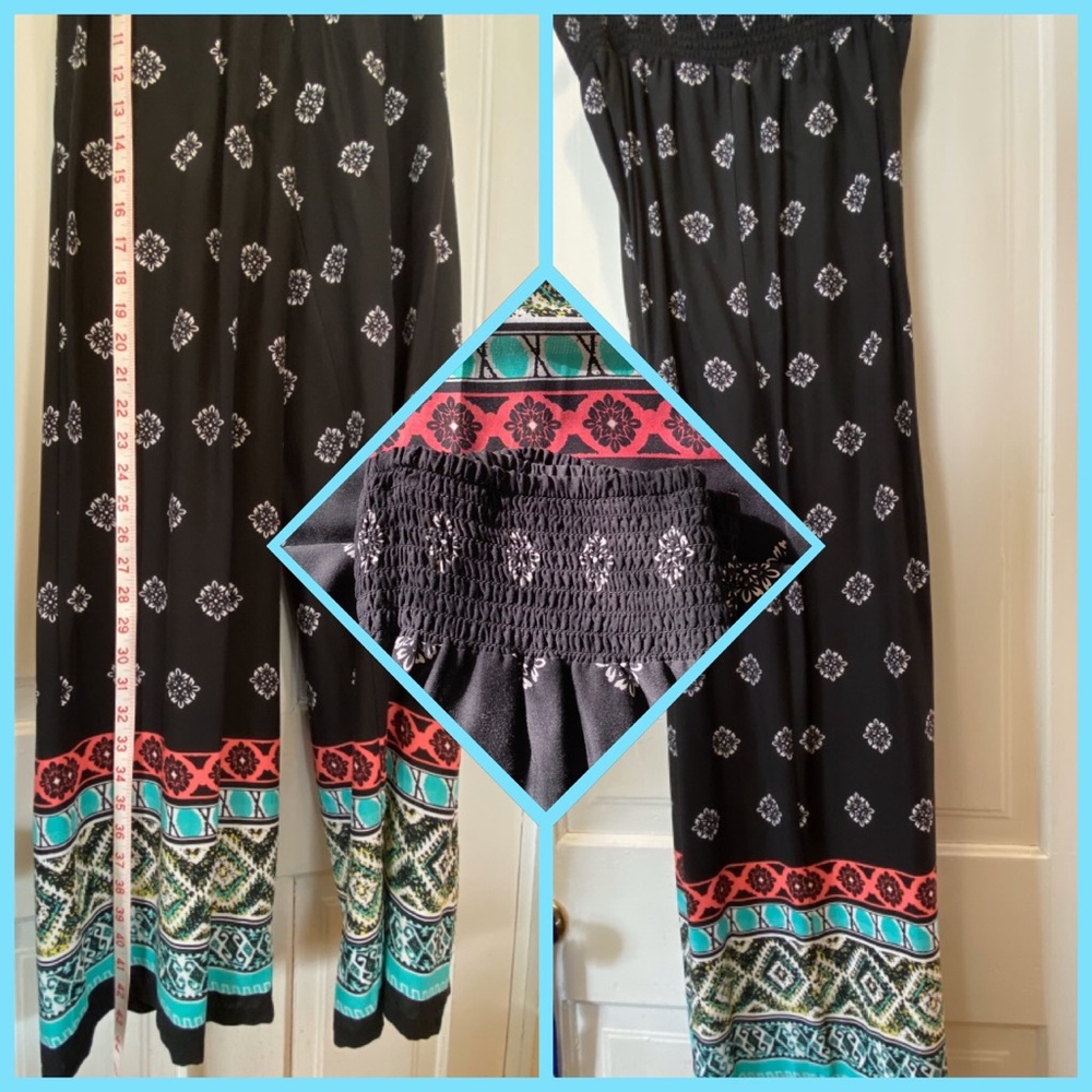 Ladies Summer Slacks - Black & Multi Color